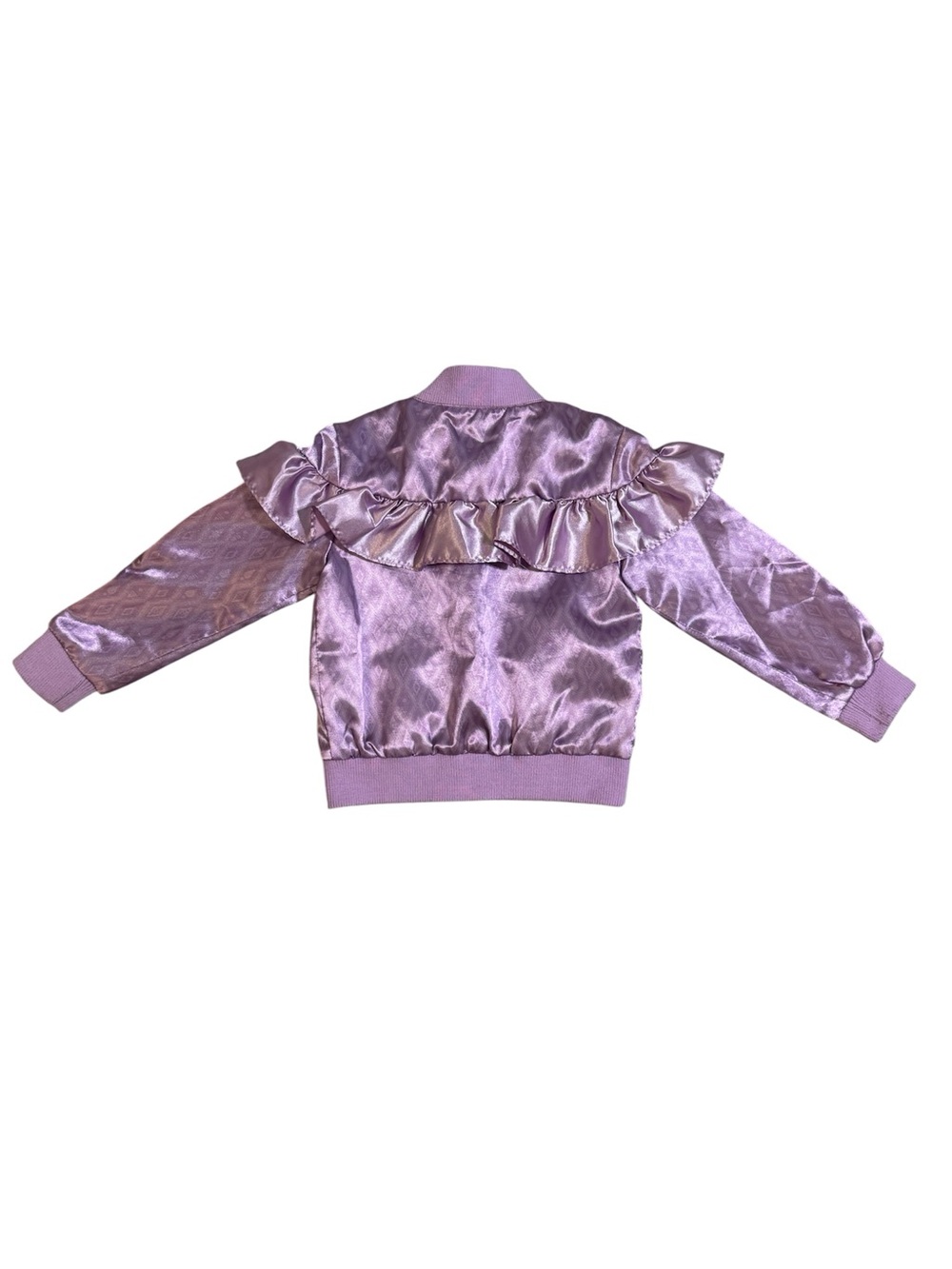 Disney Frozen Lilac Satin Ruffle Bomber Jacket size 4T - Picture 5 of 5